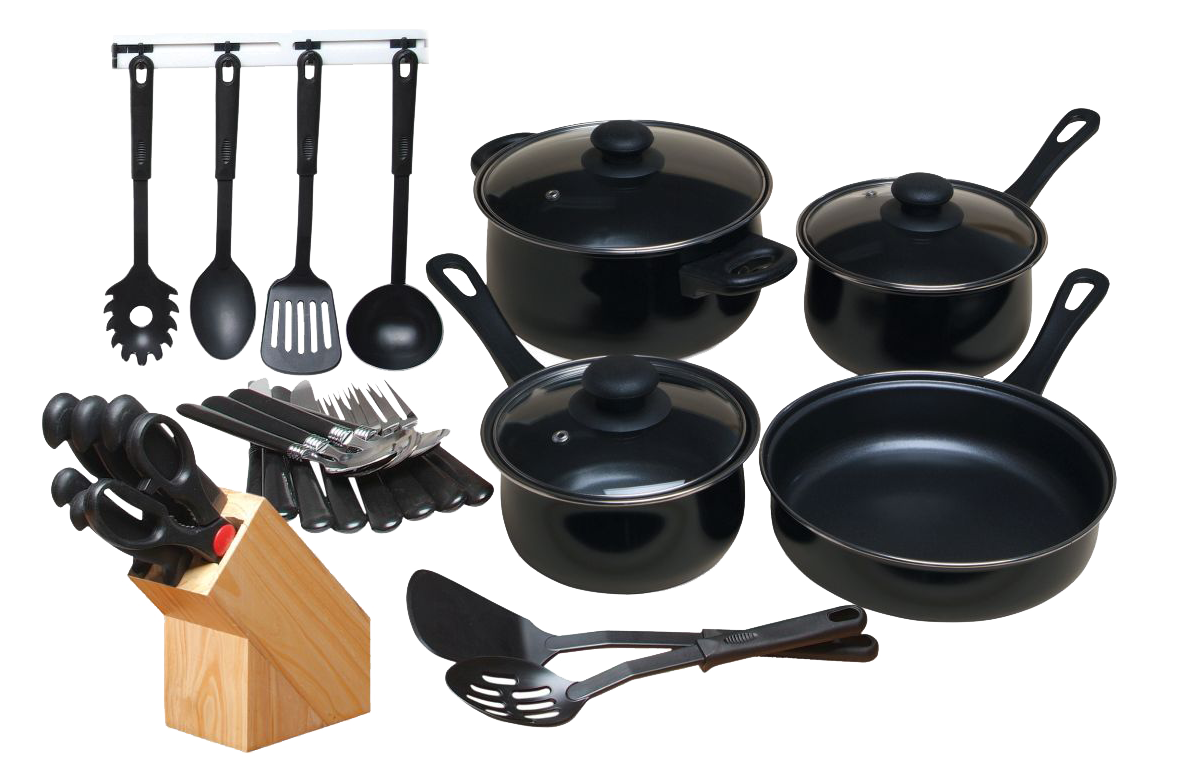 imagen de BATERIA CUISINE_SELECT 90599.32RM NEGRO 32PIEZAS ACERO_CARBON