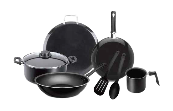 imagen de BATERIA EKCO 87111 DURAFLON 8PIEZAS NEGRO